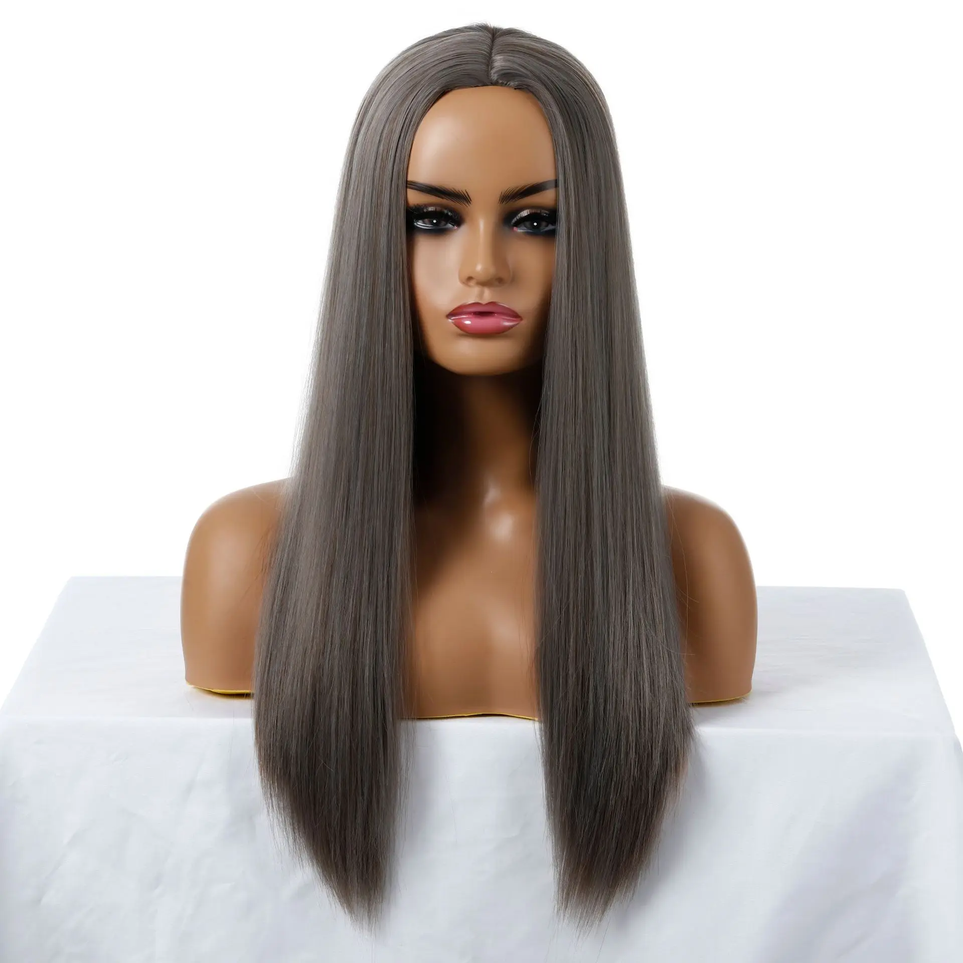 

Long Straight Hair In The Middle Wigs High Quality Lace Frontal Closure Full Aligned Hair