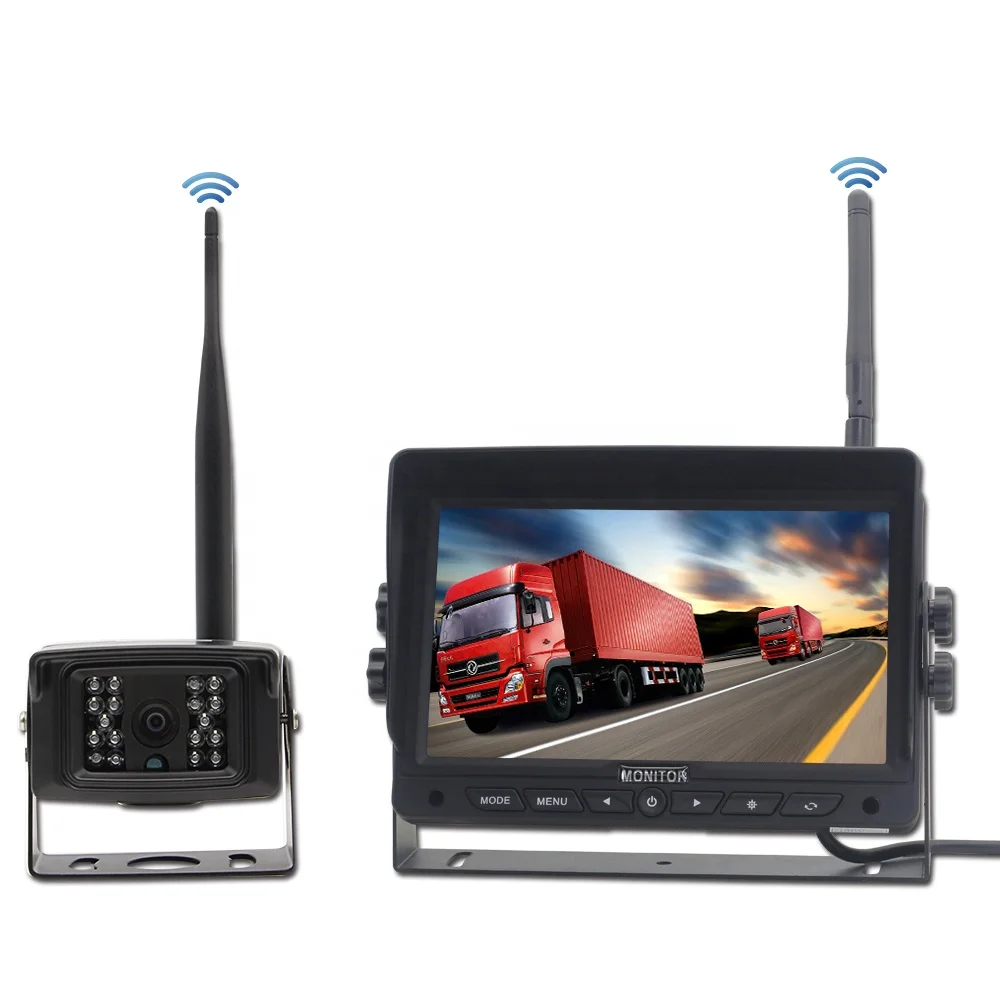 

2.4G Wireless Car Backup Camera 7 Inch Rear View Car Monitor System Kits For Trailer Truck