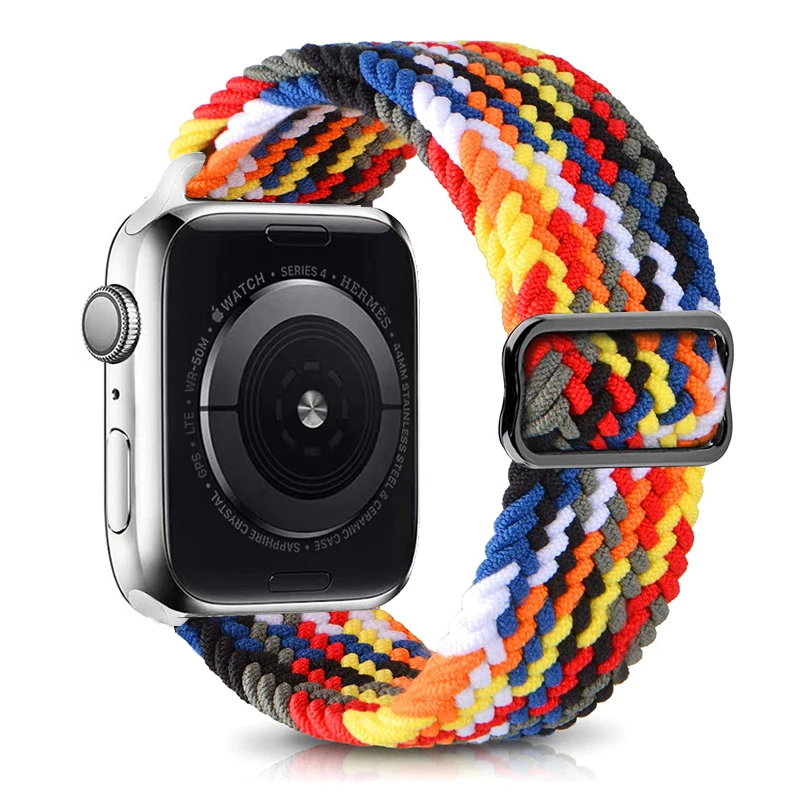 

New 38 40 42 44mm Braided Nylon Watch Strap Adjustable Elastic Watch Band for Apple Watch Series 6 5 4 3 2 1