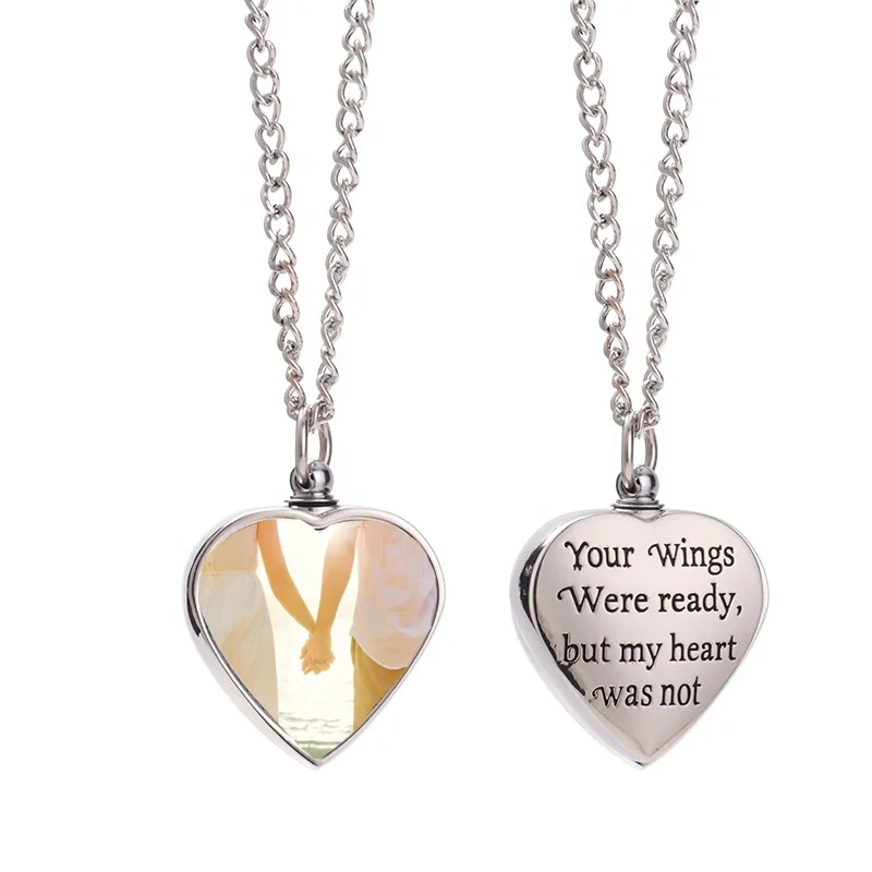 

MO-11 Sublimation Pendants Necklace Memorial Ashes Keepsake/Urn Necklace with Filling Tool