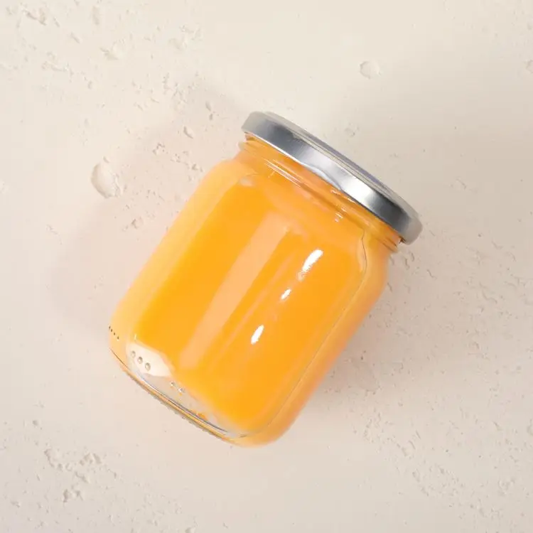 

Wholesale 100ml 200ml 350ml Round mustard sauce honey canning jar with twist off lid, Clear/customized color