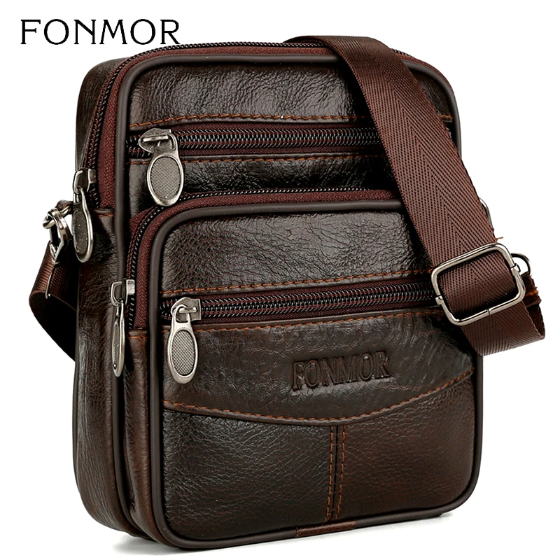 

Custom LOGO Men Messenger Bag Mini Crossbody Waist Bag Cowhide Genuine Leather Shoulder Mobile Phone Bags For women