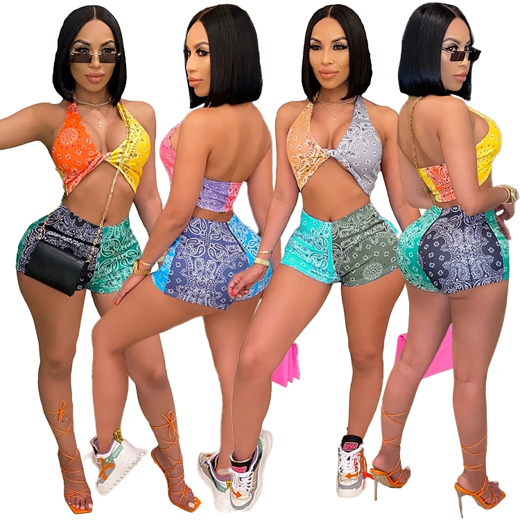 

odm clothing short pants two piece 2 piece set women