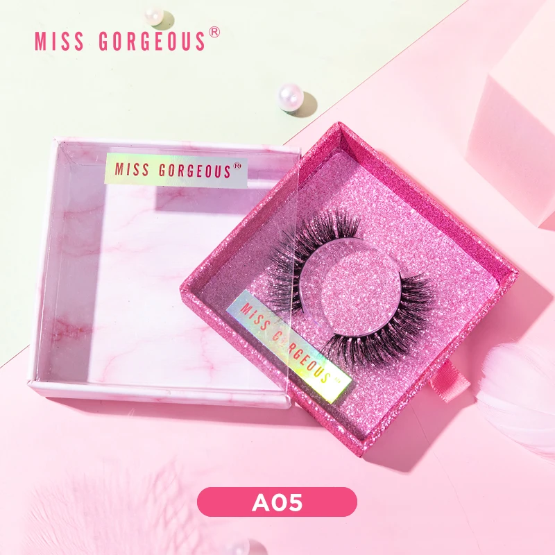 

Miss Gorgeous Hot Sale 3d Mink Eyelash Private Label Low Moq Soft Band Lashes Cruelty Free Wispy Fluffy Mink Eyelash Supplies, Black