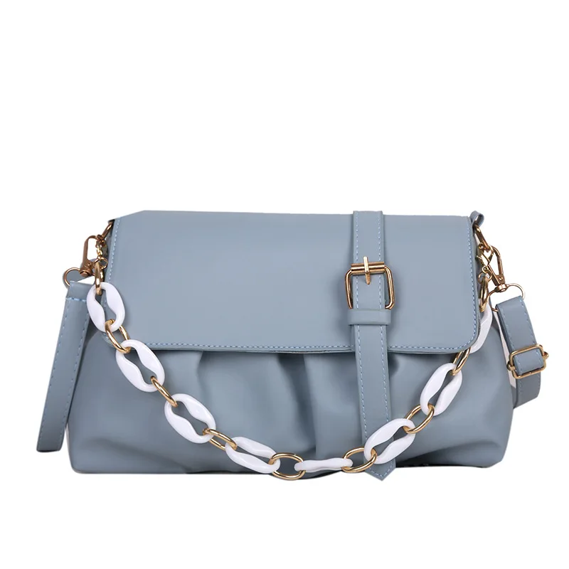 

2021 New Acrylic chain underarm women bag handbags ladies fashion shoulder hand bag pu leather crossbody bags, Black,blue,pink,khaki,beige