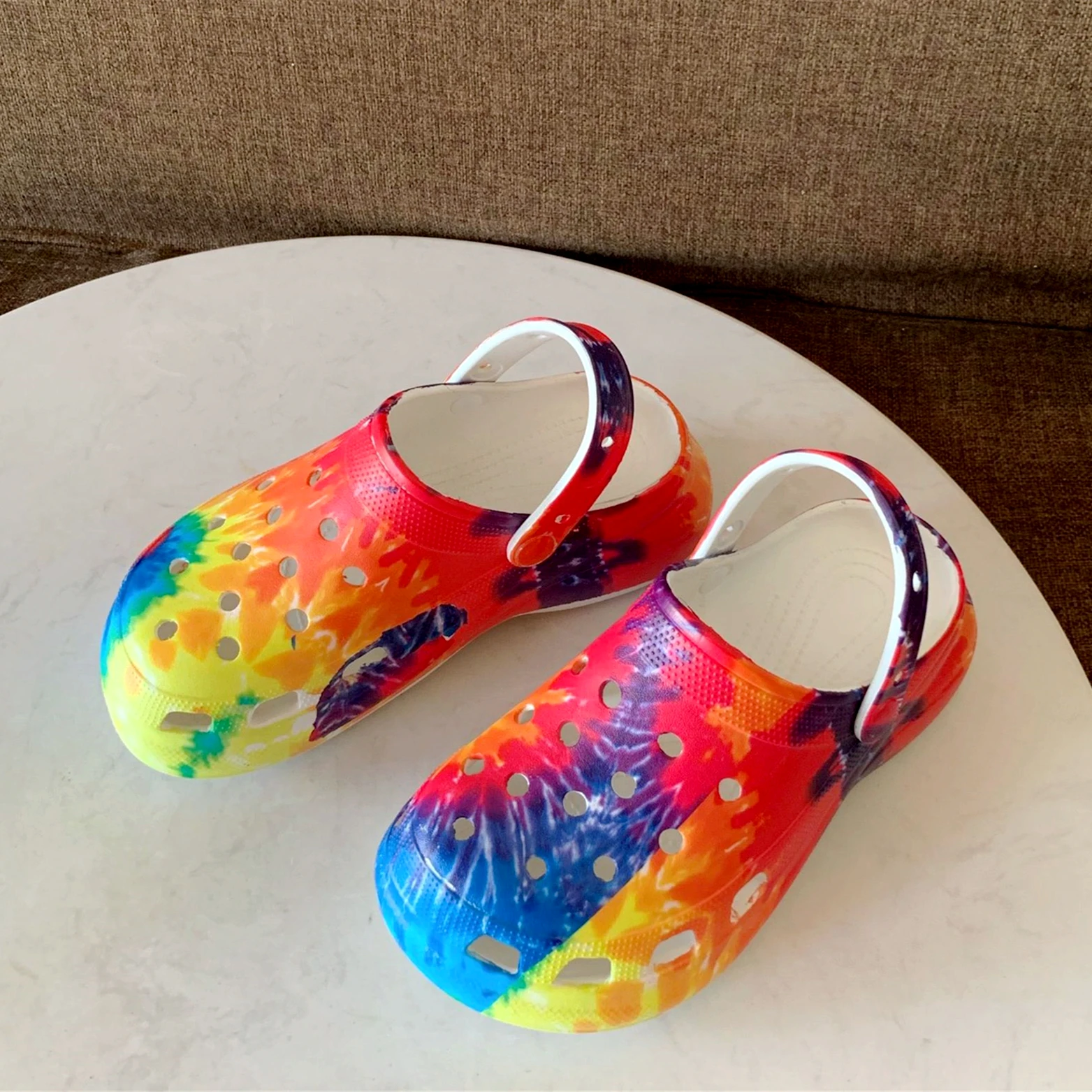 

Hot EVA colorful full size Platform Garden Clog Pattern Print Manufacture Mules Shoes Women's Clogs