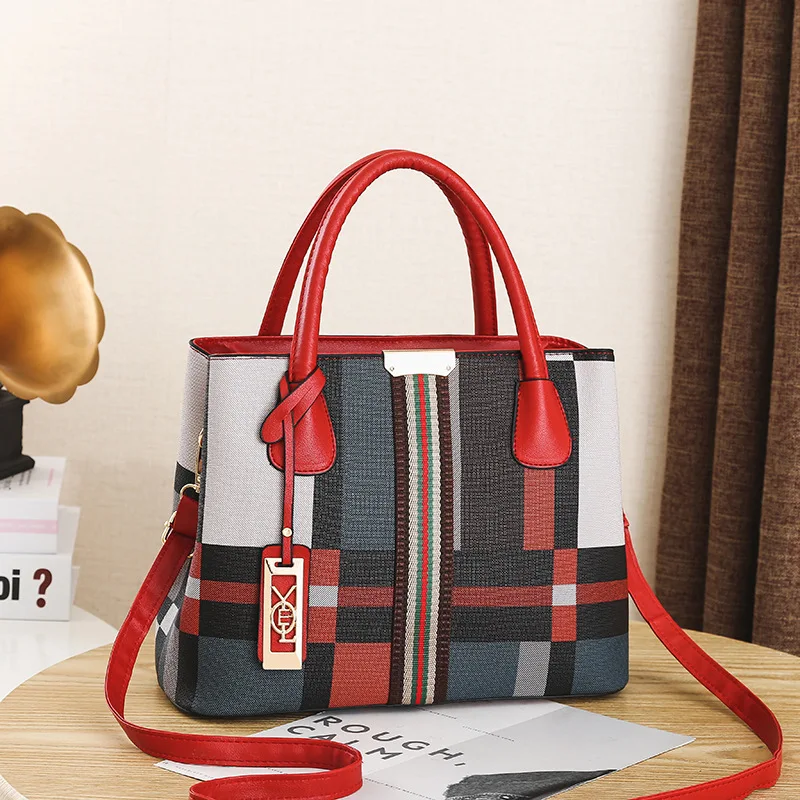 

New Korean Plaid handbag women's bag fashion fashion one shoulder straddle bag women's bag