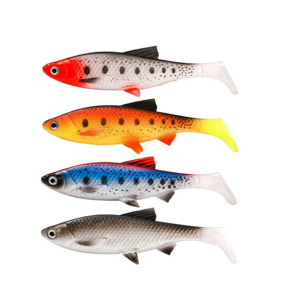 

JOHNCOO China Factory Customized 3D Eye Big Size 15cm 36g Pike Bait Soft Fishing Lures, 5 colors as the picture