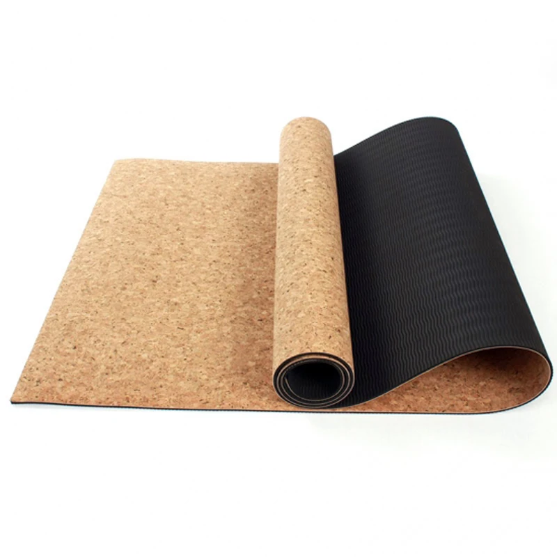 

3MM/4MM/5MM/6MM 183*61CM Black Cork Natural Rubber Yoga Fitness Women Men Pilates Gymnastics Pad Cushion Exercise Sport Mat