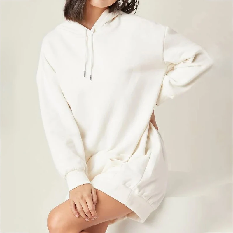 

Wholesale Casual Streetwear Hoodie Pullover Oversized Hoodies Sweatshirt Dress For Women