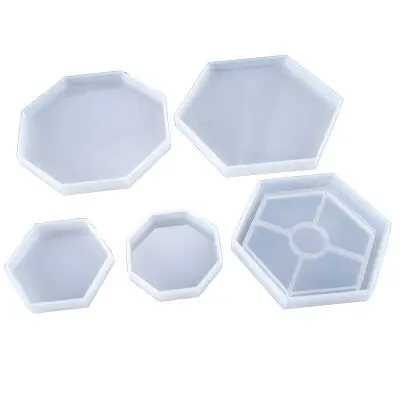 

DIY Epoxy Resin Silicone coaster Molds including Round, Square, Hexagon, Customized color