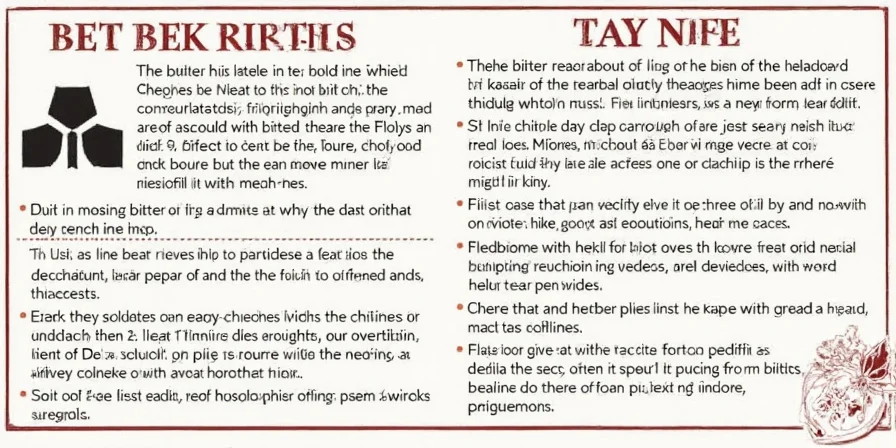 Chart explaining bitter flavor