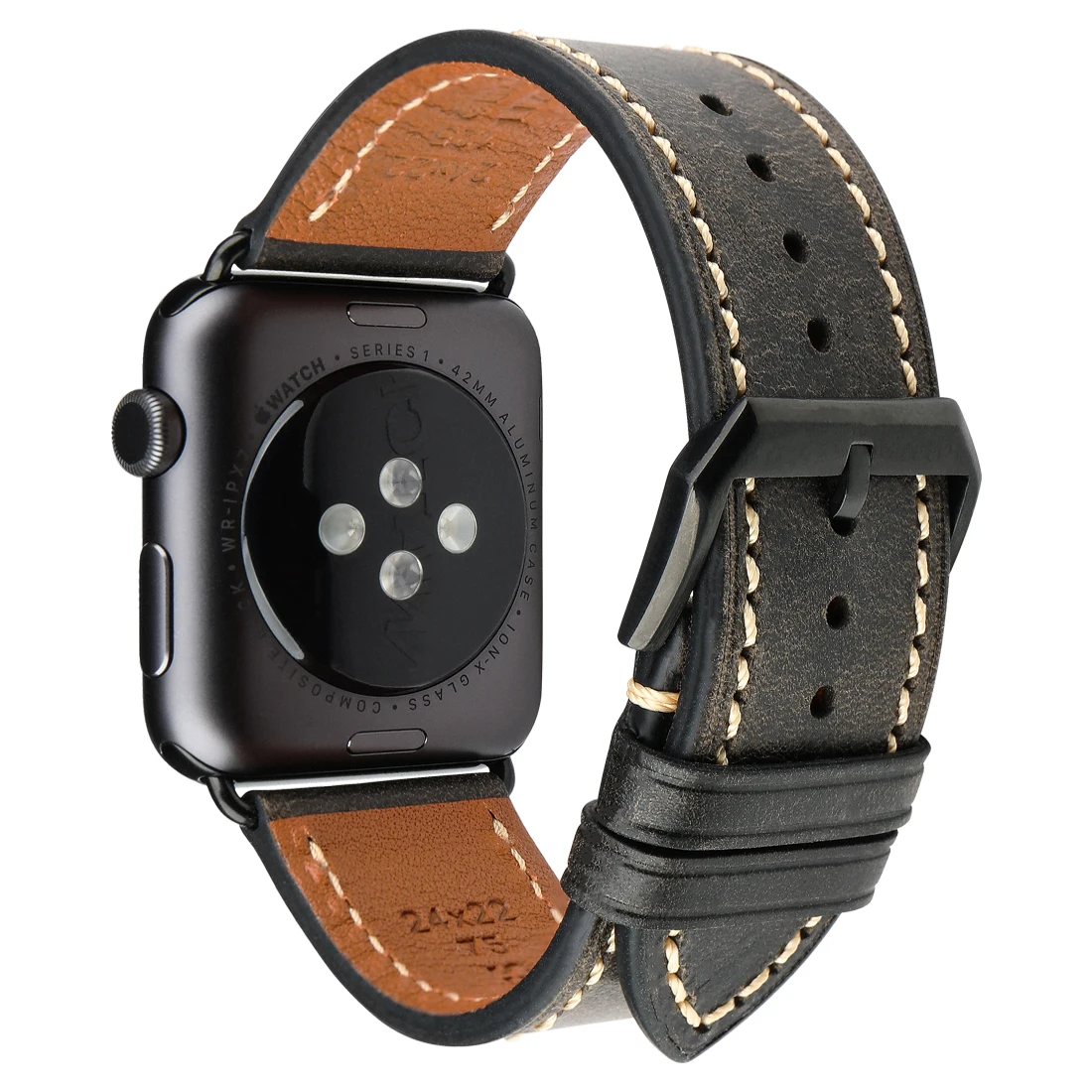 

Amazon Top Seller Luxury Vintage Genuine Leather Watch Strap for Leather Apple Watch Band 44mm 40mm iWatch All Series Strap