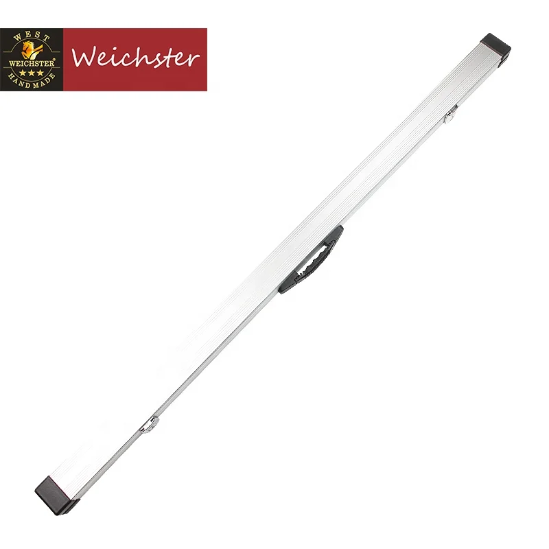 

Weichster One Piece Silver Aluminum Snooker Cue Hard Case 60" With Locks With Chalk Space
