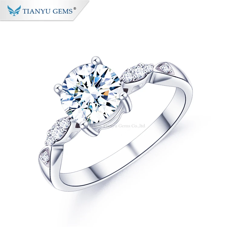 

Tianyu gems gold rings for women 1.25ct round cut moissanite ring simple style cheap price