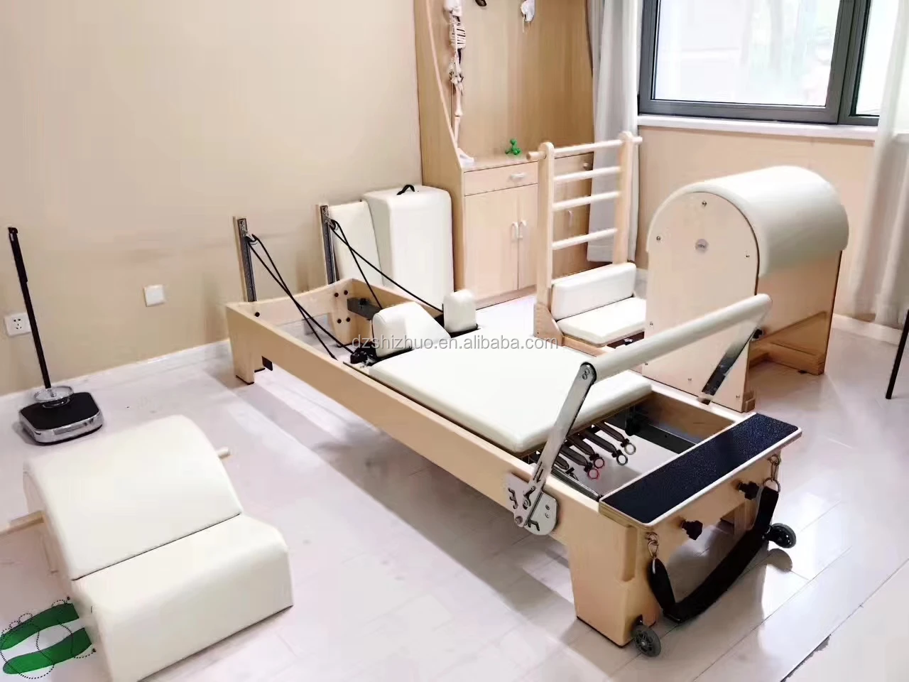 High Quality's Pilates Studio Reformer White Maple Wood Reformer