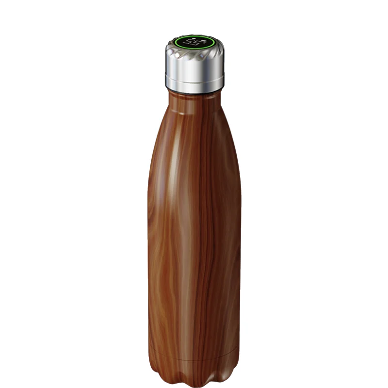 

Led Stainless Steel Self-cleaning Water Sterilizing Insulated Coke Cup Purifying UV-C Smart Bottle, Sliver,black,wood grain color