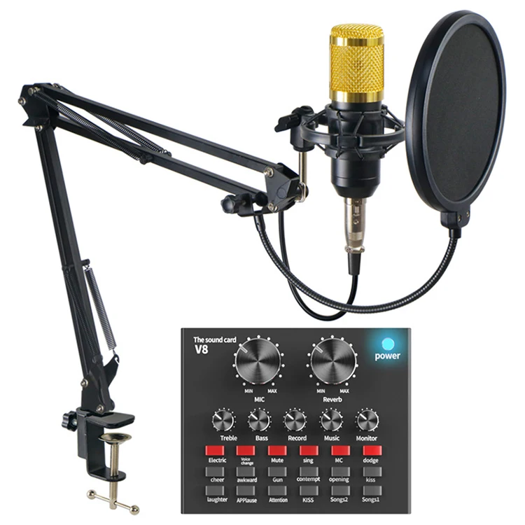 V8 Bm800 Recording Condenser Microphone Interview Recording Microphone Skype YouTuber Mic Live