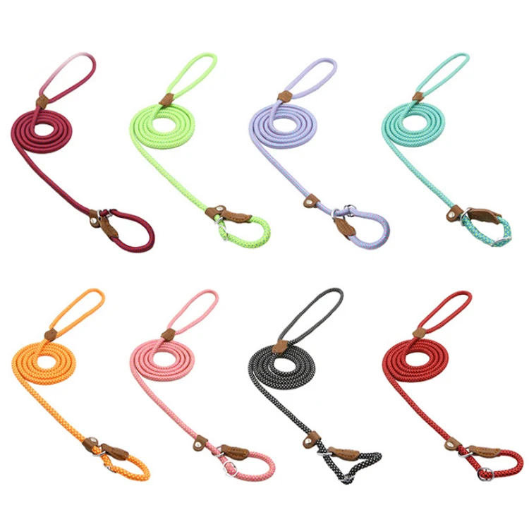 

Wholesale Premium Quality Mountain Climbing Rope Lead Durable Dog Slip Rope Leash, 8 colors for choice