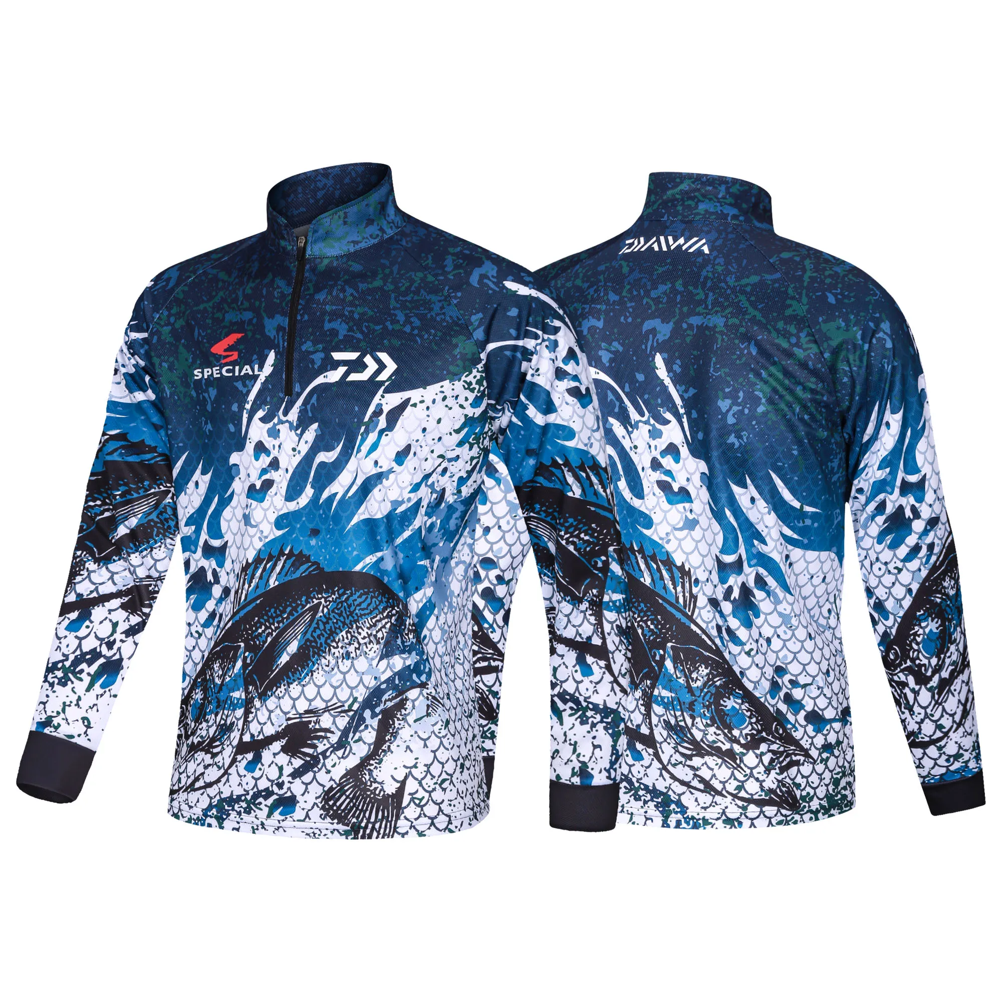 

2021 New DAIWA Fishing Clothing Camouflage Fishing Clothes Sunscreen Breathable Anti Mosquito Quick Dry DAWA Fishing Shirt