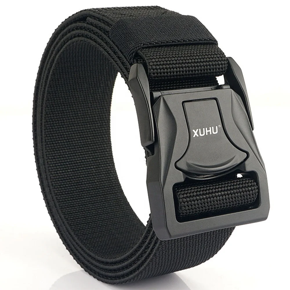 Customized Logo TUSHI Tactical Belt-6 Outdoor Leisure Sports Elastic Nylon Fabric Alloy Automatic Buckle Customizable Size
