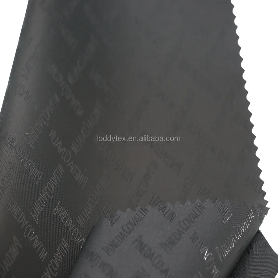 100% Polyester Fabric Lining  Logo Of Jacquard  For handbag