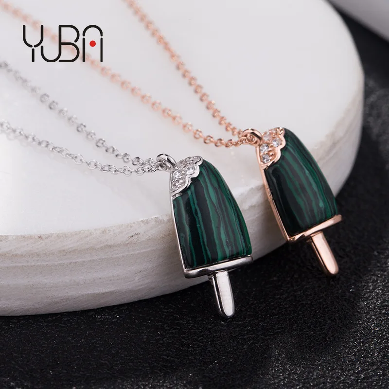 

Fashionable Rose Gold Silver Plated S925 silver Diamond Ice cream Sweet cone Charm Pendant Necklace Jewelry, Silver color