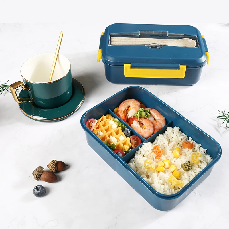 

1200ML food grade pp plastic tiffin lunch boxes for school kids bento lunch box with spoon and fork for kids lunch box