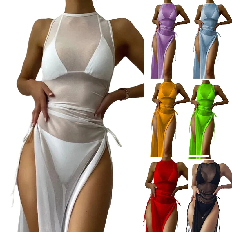 

2022 Swimsuit Private Label Woman Mesh Swimsuit Cover Up Custom Logo Bathing Suit Swimwear 3 Pieces Swimwear