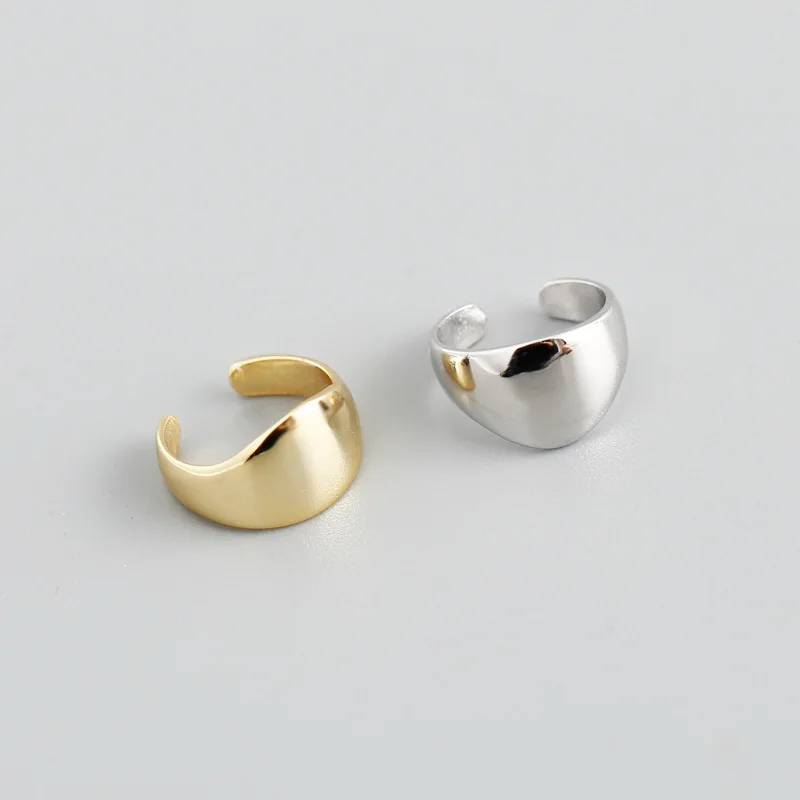 

Korean S925 Sterling Silver Earring Glossy Minimalist Wild Personality Ear Buckle No Pierced Ear Clip Women Earring