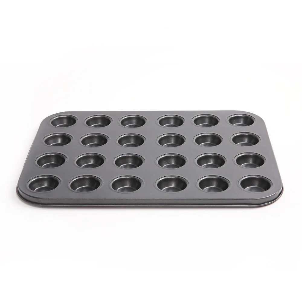 

Carbon steel mini 24 holes non-stick cake baking mold mini pudding cupcake mold pan Muffin cup baking cake tools, As picture