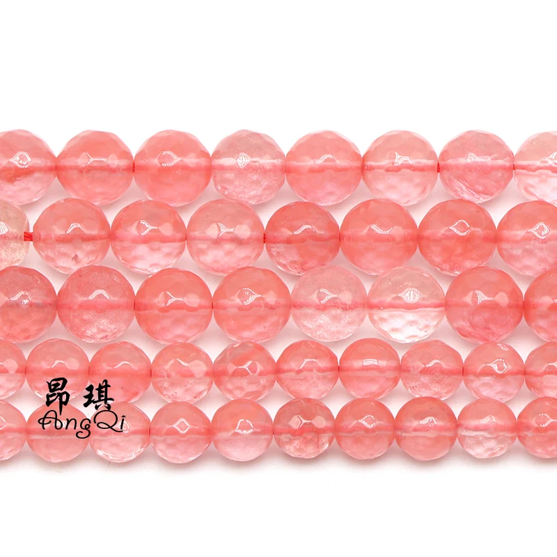 

Faceted Gemstone Beads Watermelon Red Glass Crystal Beads Round Loose Faceted Rondelle Beads For Jewelry Making, Red as picture
