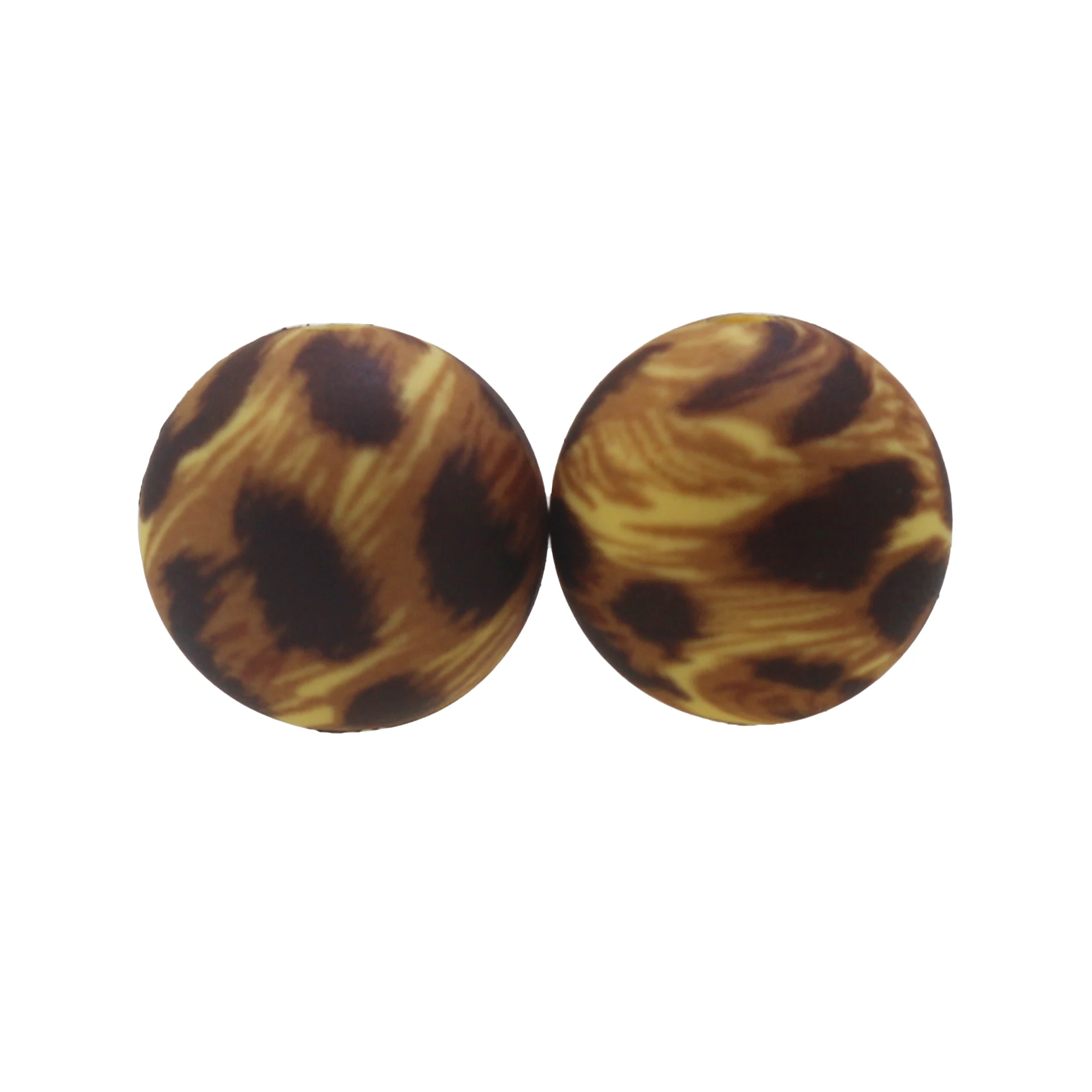 

Leopard print Silicone Beads Baby Round Shaped Beads Teething BPA Free DIY Sensory Chewing Toy Accessories, 50 colors
