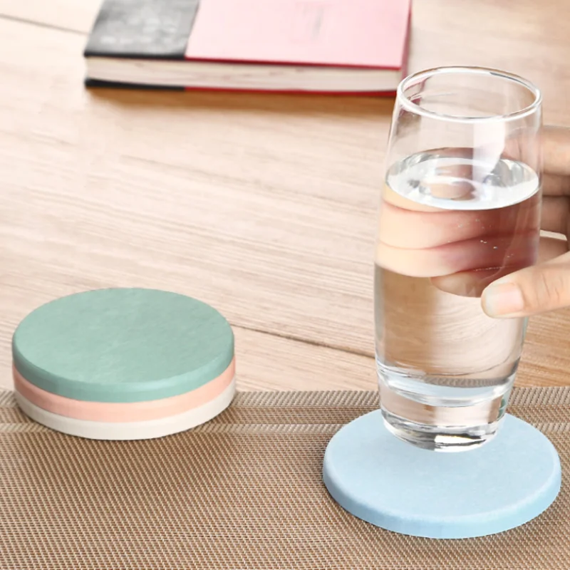 

Absorb Water Diatomite Drink Coaster Quick Drying Diatomaceous Earth Cup Mat Stone Coaster, As picture show