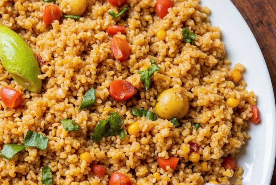 East African Pilau rice served with meat