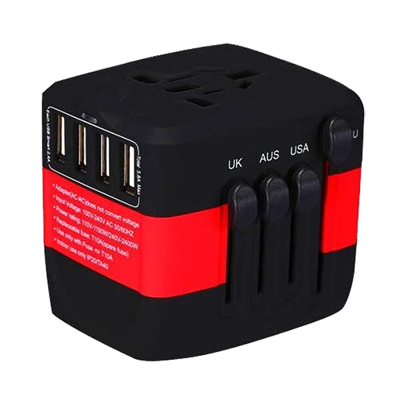 

Fast charger travel power adapters 4 USB 1 Type-c chargers and travel power adapters smart plugs