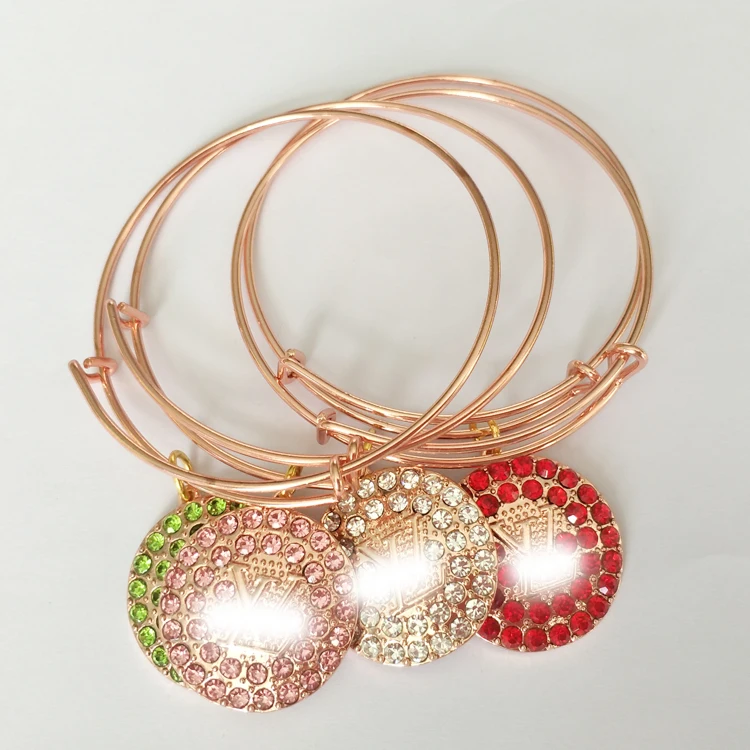 

2020 custom red crown rose gold bracelet designer charms for diy bangles