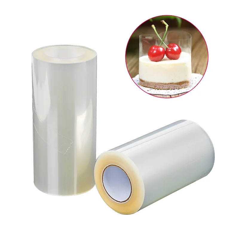 

1 Roll Cake Surround Film Transparent Cake Collar Kitchen Tools Bakeware Decoration Chocolate Candy For Baking Durable Cake Rim, Transparent,small colored lamp,cow,english pattern