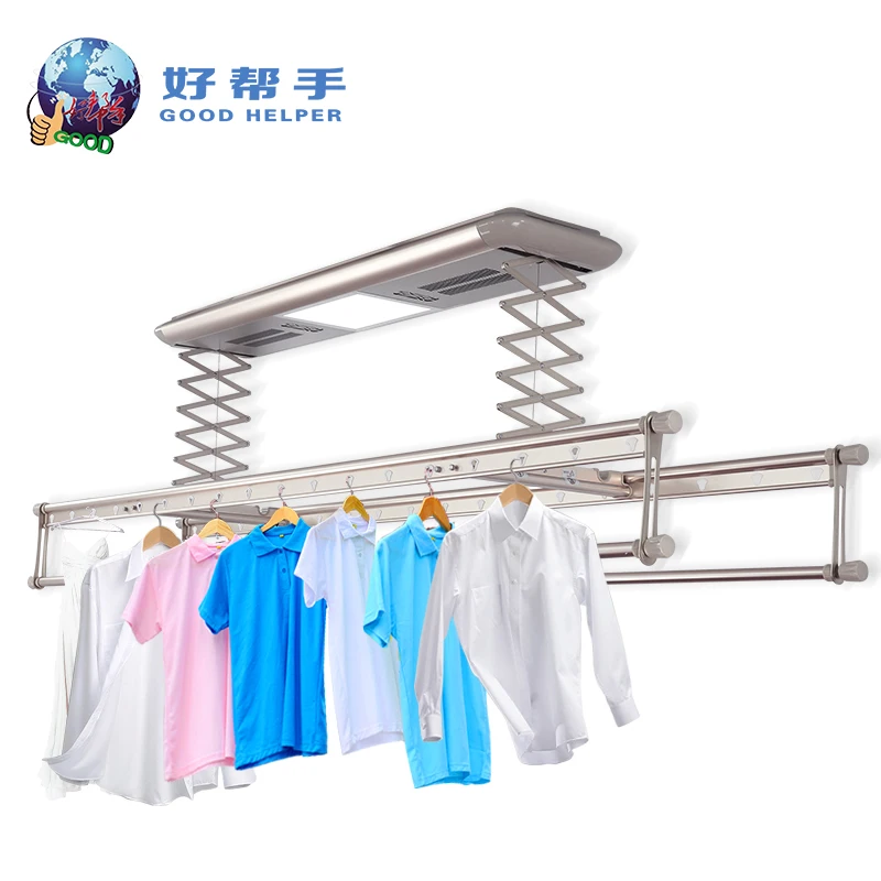 

Goodhelper multifunction remote control electric lifting telescopic drying rack for balcony HBS01-1504A-A/S-XFHP