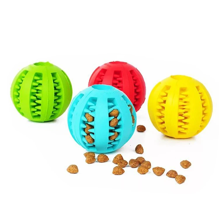 

High Quality Food Treat Feeder Tooth Cleaning Bite Resistant Rubber Chew Pet Dog Toy, Red/green/blue/yellow