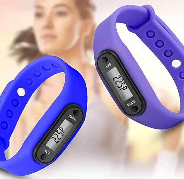 
Stylish Colorful Run Step Walk Watch Waterproof Silicone Pedometer Bracelet Replacement WristBand with Buckle for Kids Women Men 