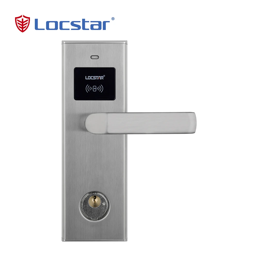 

Locstar Wooden Door Offline Security Electronic Contactless RF Key Card Hotel Locking System Economic RFID Hotel Lock
