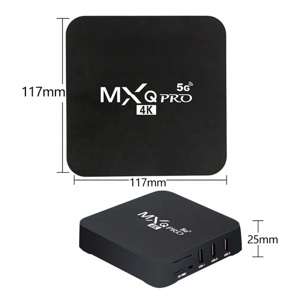 

Factory Wholesale Customize MXQ PRO Digital IPTV Subscription Appliance Smart Android TV Box MXQ PRO 4K 5G MXQ 4K Android TV Box, Black