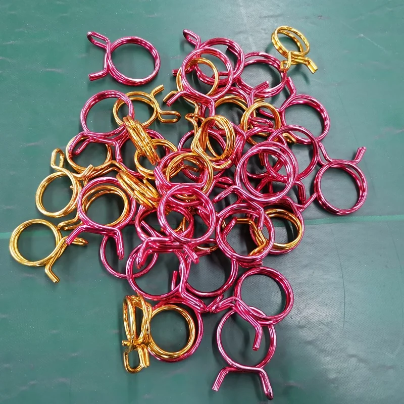 
Colorful Zinc plated double wire spring band type tubing clip pipe hose clamp 