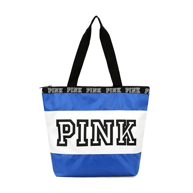

Fashion Girls Pink Travel Bag Shopping Bag For Women Beach Tote Handbag with Zipper Foldable Large Capacity Ladies Shoulder Bags, Pink,gray,blue,black,orange,sky blue
