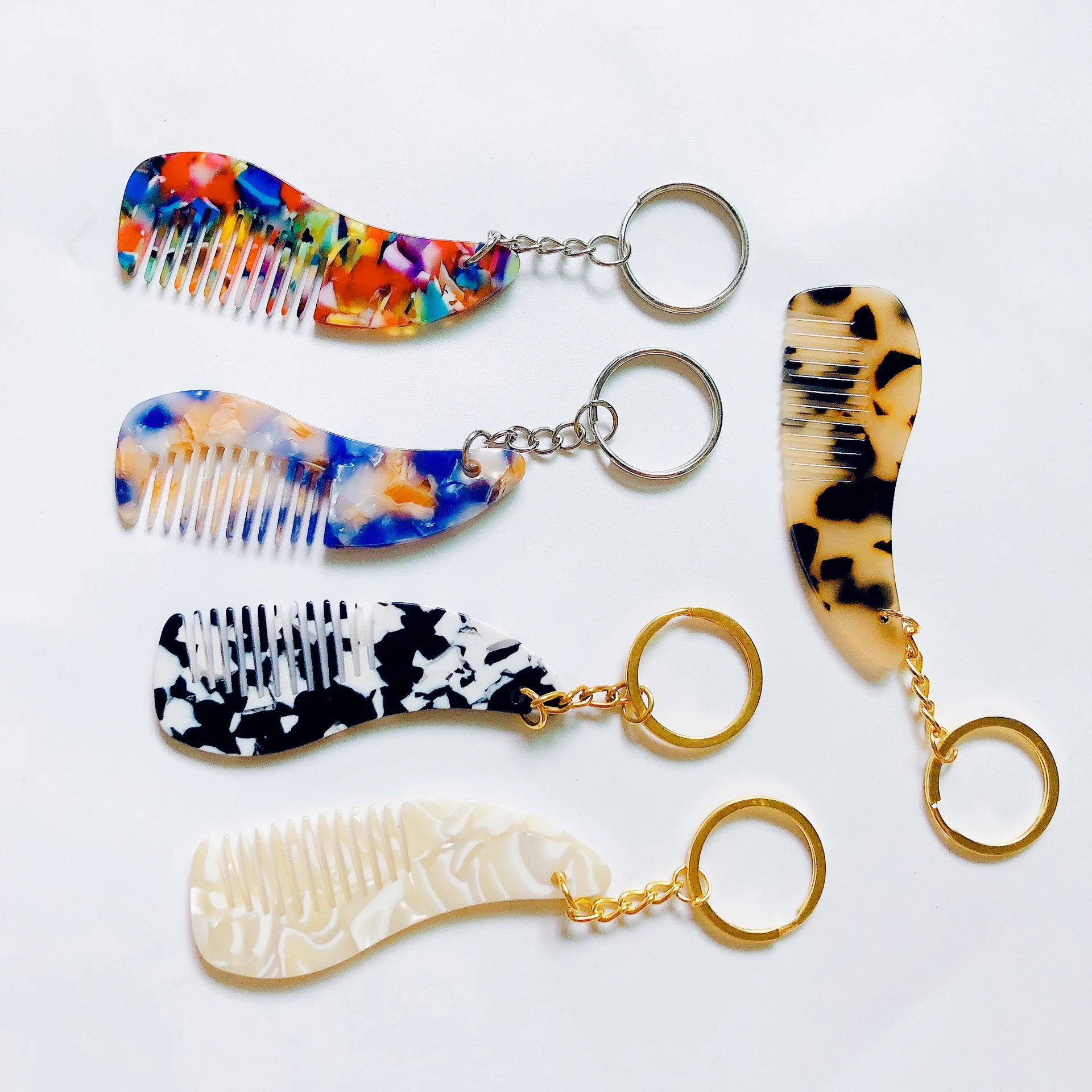 

Acetate sheet mini 7cm comb keychain anti-static comb for portable