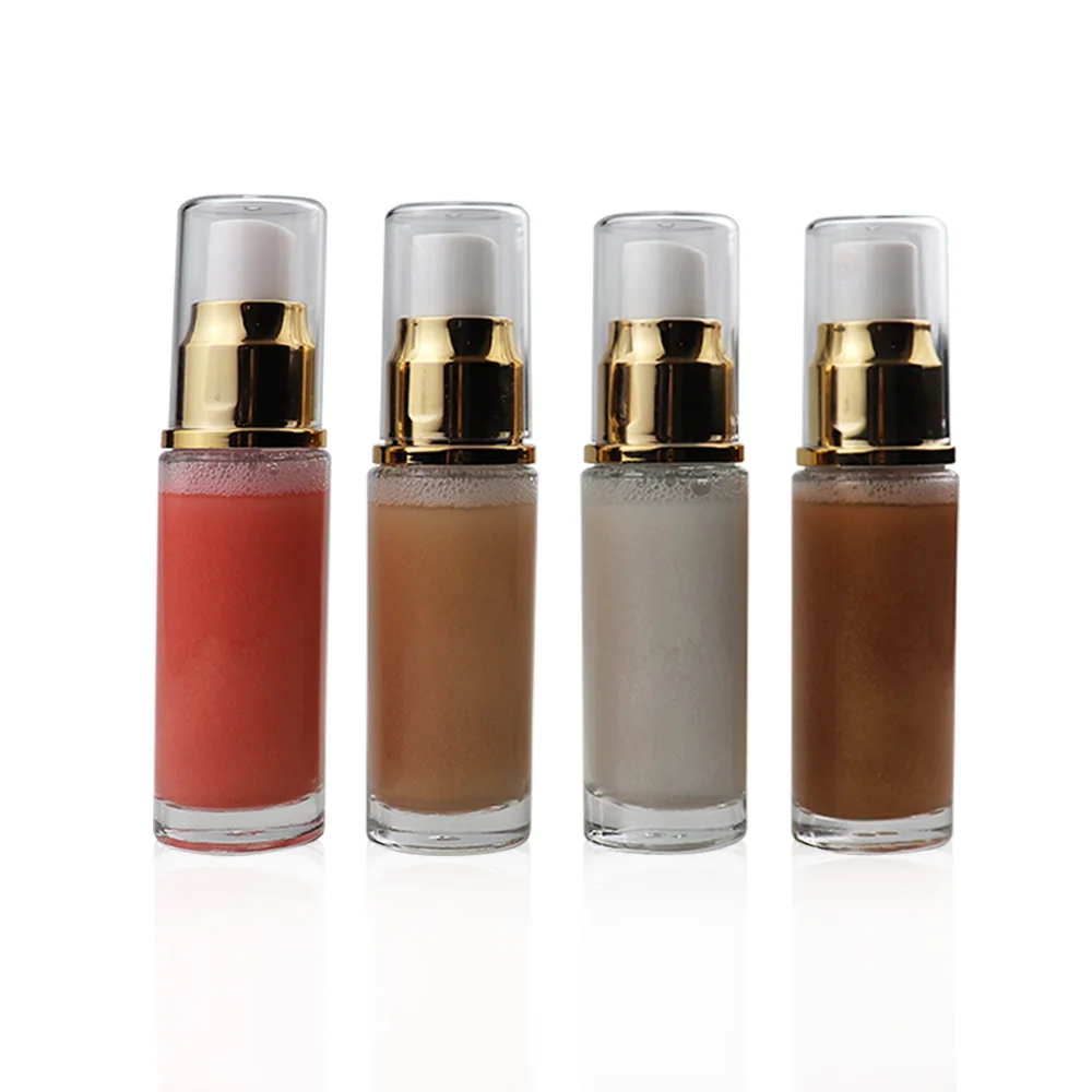 

Mini highlighter makeup private label liquid highlighter spray, 4 colors