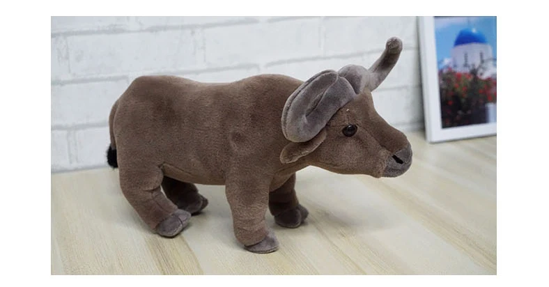 Standing Simulation Water Buffalo Stuffed Toy Customized Eco-friendly Wild Animal Plush Toys