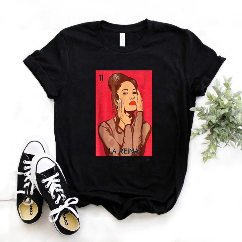 

Wholesale T Shirt Women 100 Cotton T-shirt Vintage 90S Selena Quintanilla Graphic Tees Oversized Woman Tshirts, Picture showed