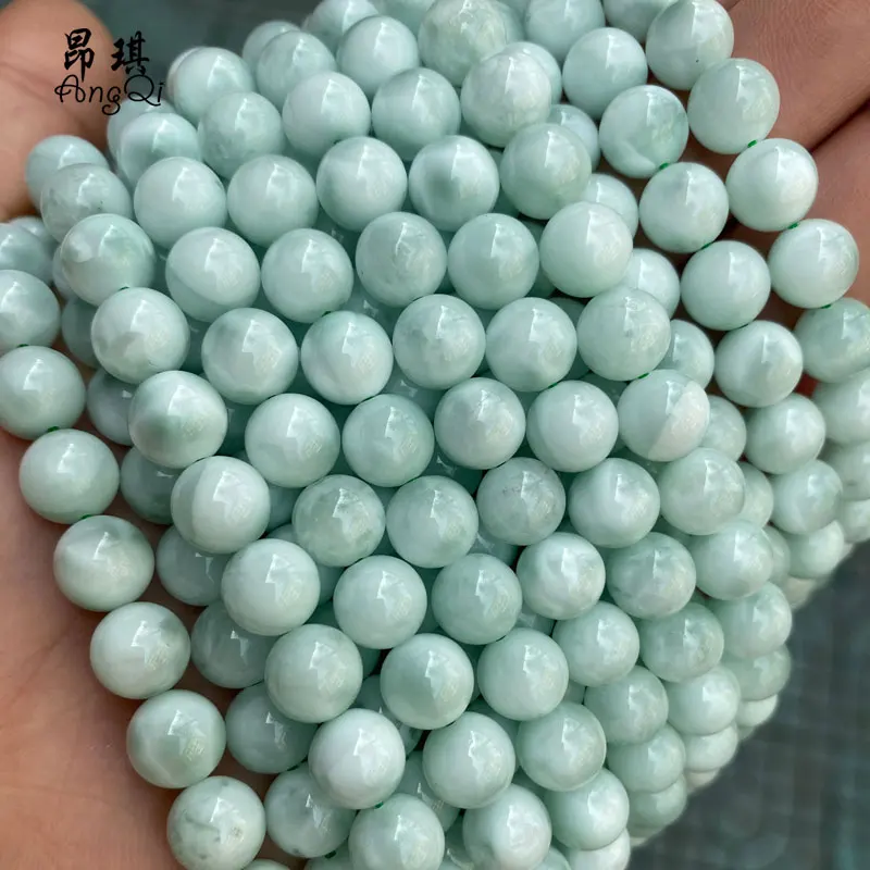 

Wholesale Natural Angelite Stone Smooth Round Loose Green Angelite Stone Beads For Jewelry Making